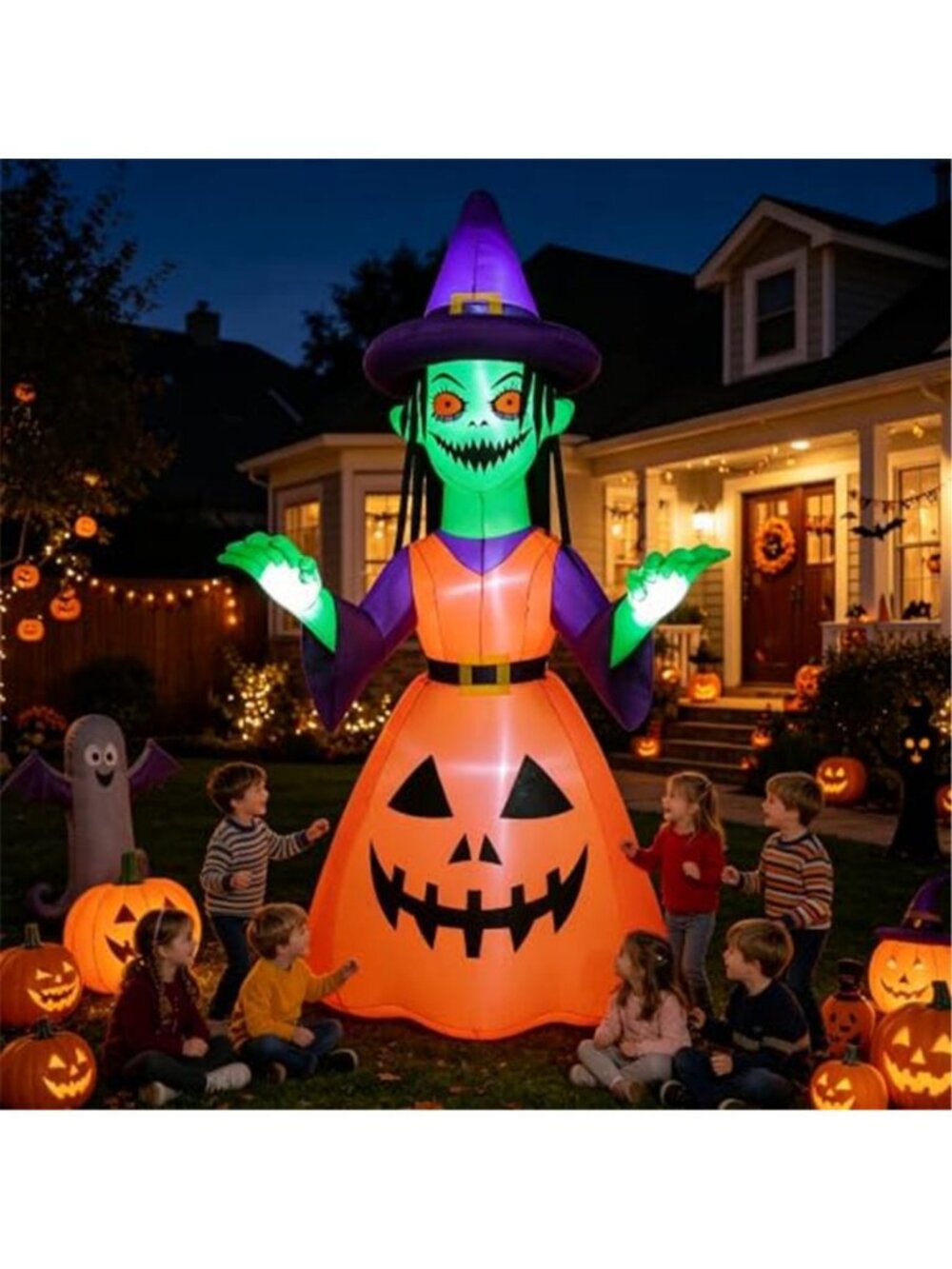 Giant 12ft Halloween Inflatable Yard Decor Witch Outdoor Decorations, with
